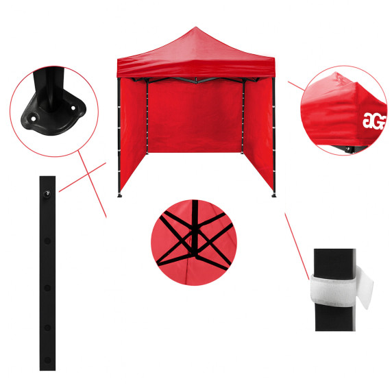 Nožnicový stánok 3x3 m AGA MR1601-red- červený