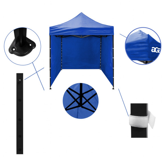 Nožnicový stánok 2x2 m AGA MR1600-darkblue - modrý