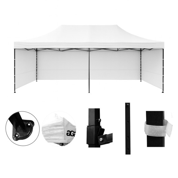 Nožnicový stánok 3x6 m AGA MR1603-white - biely