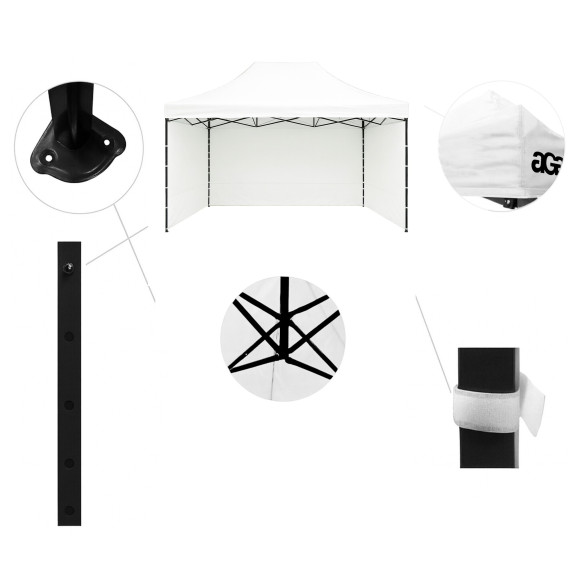 Nožnicový stánok 3x4,5 m AGA MR1602-white - biely