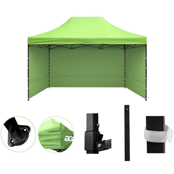 Nožnicový stánok PARTY 3x4,5 m AGA MR3x4,5LightGreen - svetlozelený