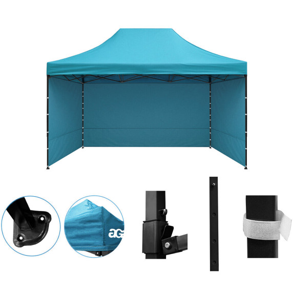 Nožnicový stánok PARTY 3x4,5 m AGA MR3x4,5LightBlue - svetlomodrý