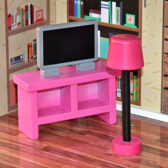 Casă pentru păpuși, cu 3 etaje, garaj dublu, lift și mobilă elegantă Hilary Aga4kids