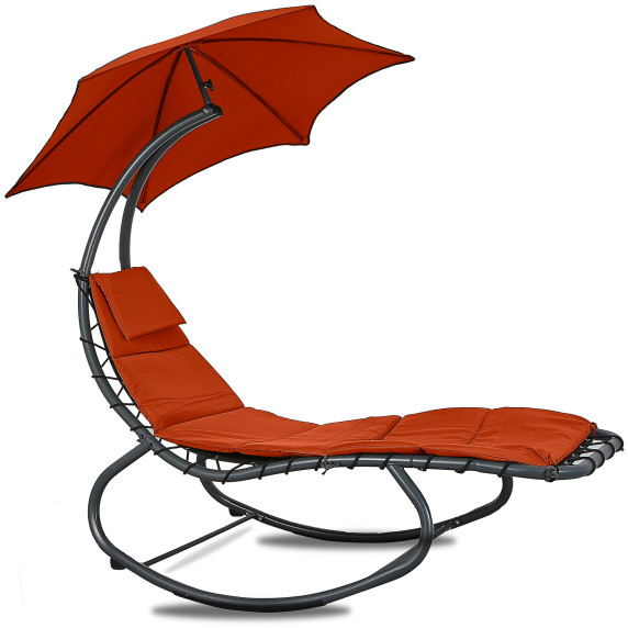 Șezlong plajă cu umbrelă - roșu - Linder Exclusiv MC4356 RED