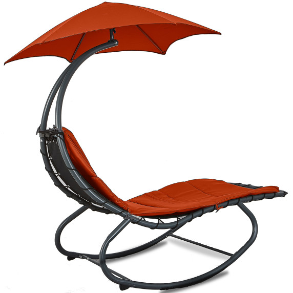 Șezlong plajă cu umbrelă - roșu - Linder Exclusiv MC4356 RED