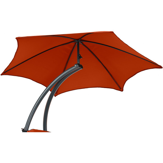 Șezlong plajă cu umbrelă - roșu - Linder Exclusiv MC4356 RED