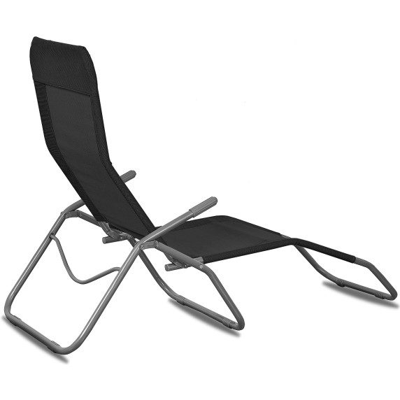 Záhradné lehátko AGA SIESTA MC372171S/MR4250-Black - čierne