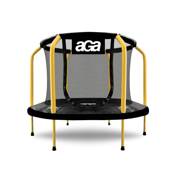 Trambulină cu plasă de protecție interioară - 150 cm - negru/galben - MR1150 Aga