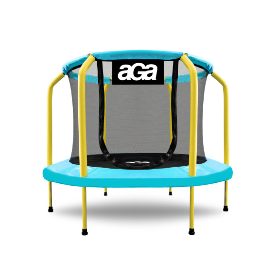 Trambulin belső védőhálóval 150 cm AGA MR1150LIGHTBLUE - Világoskék-sárga