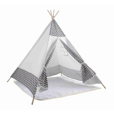 Detský indiánsky stan Teepee ZigZag Aga4Kids MR7006 - biely - 