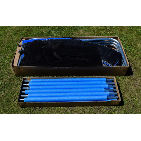 Trambulină 250 cm cu plasă de protecție externă  - albastru - AGA SPORT TOP