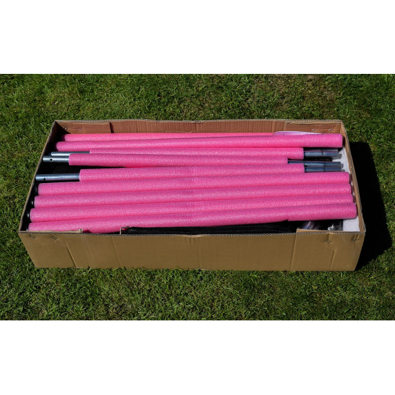 Trambulină 150 cm cu plasă de protecție externă - roz - AGA SPORT TOP