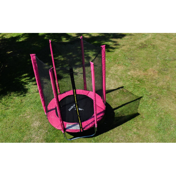 Trambulină 150 cm cu plasă de protecție externă - roz - AGA SPORT TOP