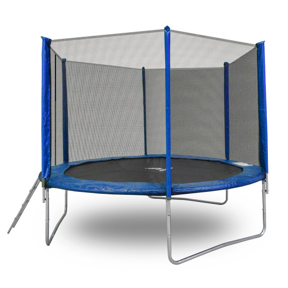 Trambulină 305 cm cu plasă de protecție externă și scară - albastru - AGA SPORT TOP
