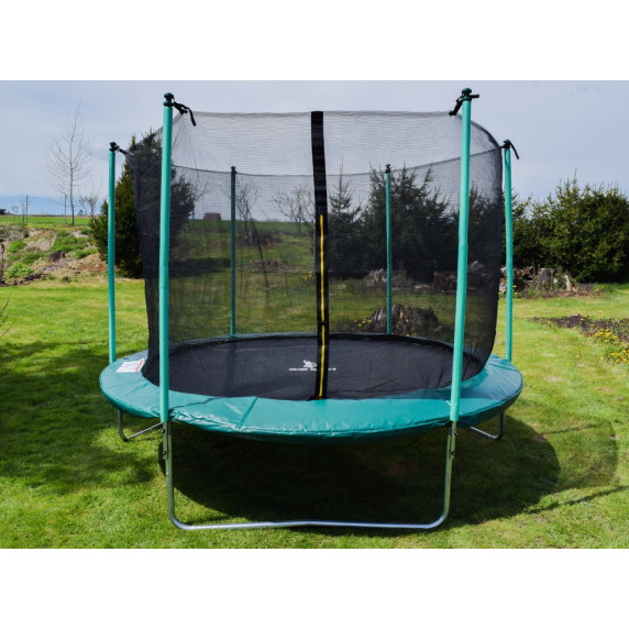 Trampolína 250 cm s vnútornou ochrannou sieťou AGA SPORT FIT tmavozelená