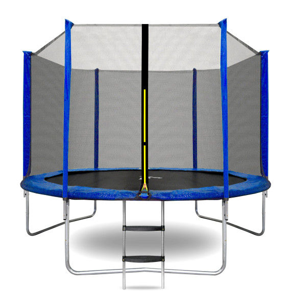 Trambulină 305 cm cu plasă de protecție externă și scară - albastru - AGA SPORT TOP