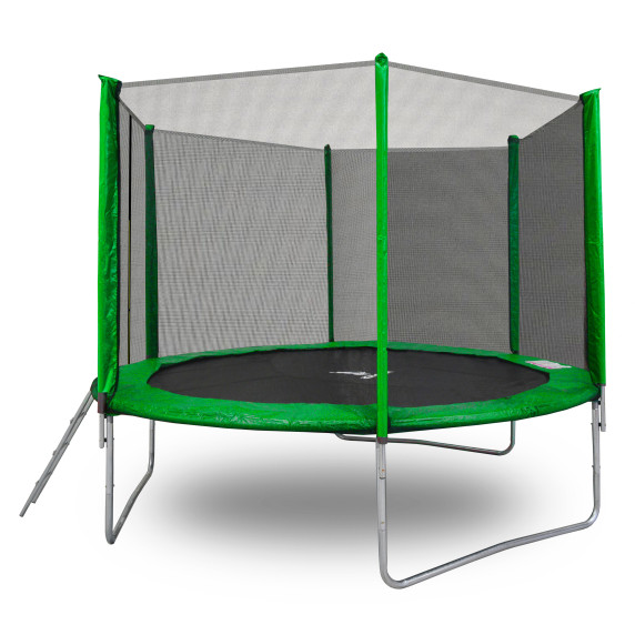 Trambulin külső védőhálóval 250 cm AGA SPORT TOP MRT1008LG + létra - Világos zöld