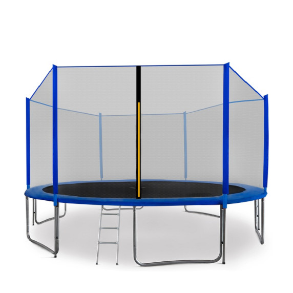 Trambulină Aga Sport Pro cu diametrul de 430 cm și plasă de portecție + scară + buzunar pentru pantofi - albastră