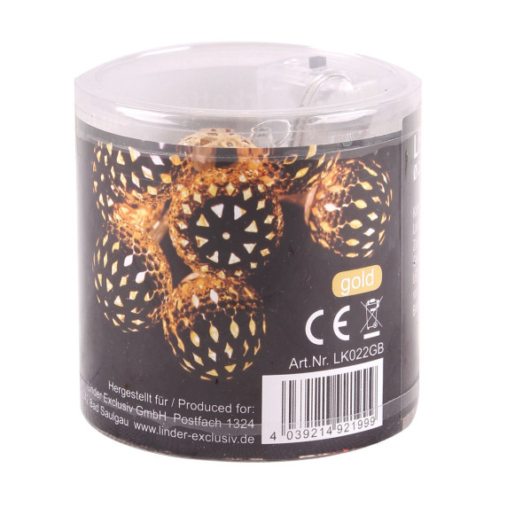 LED világítás 10 arany golyó Linder Exclusiv LK022GB - Meleg fehér