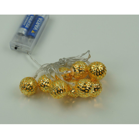 LED világítás 10 arany golyó Linder Exclusiv LK022GB - Meleg fehér
