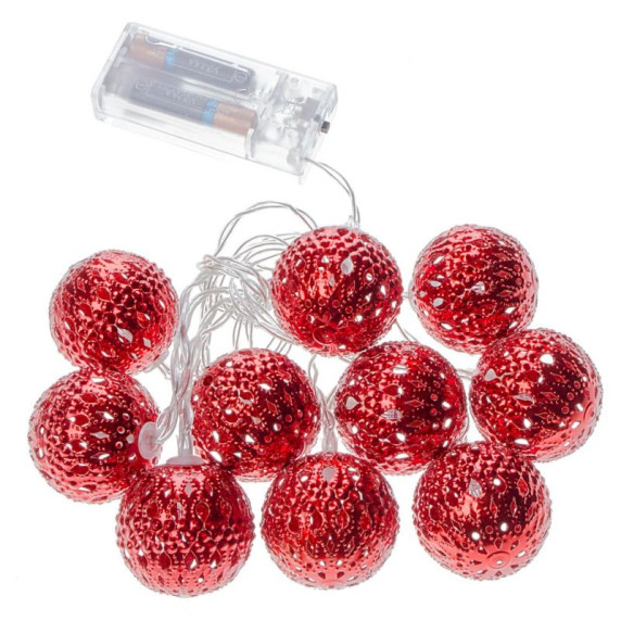 LED világítás 10 piros golyó Linder Exclusiv LK022RB - Meleg fehér