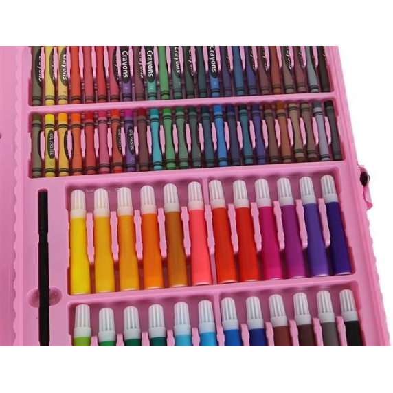 Rajz- és festőkészlet 168 darabos Aga4Kids MR1352-Pink - rózsaszín