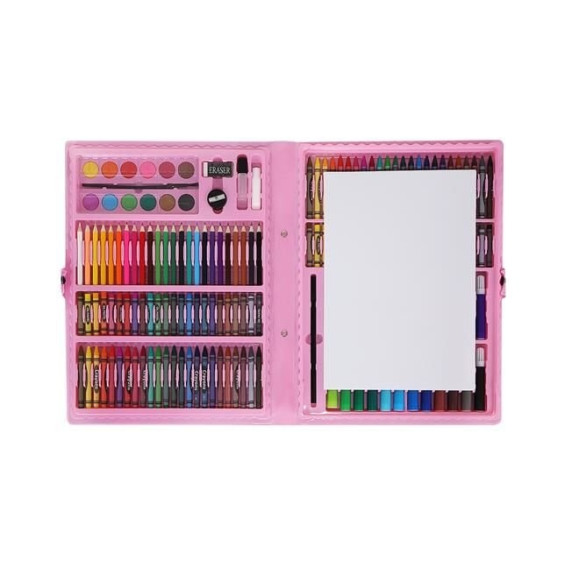 Rajz- és festőkészlet 168 darabos Aga4Kids MR1352-Pink - rózsaszín