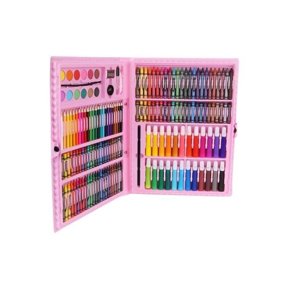 Rajz- és festőkészlet 168 darabos Aga4Kids MR1352-Pink - rózsaszín
