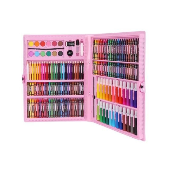 Rajz- és festőkészlet 168 darabos Aga4Kids MR1352-Pink - rózsaszín