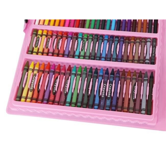 Rajz- és festőkészlet 168 darabos Aga4Kids MR1352-Pink - rózsaszín