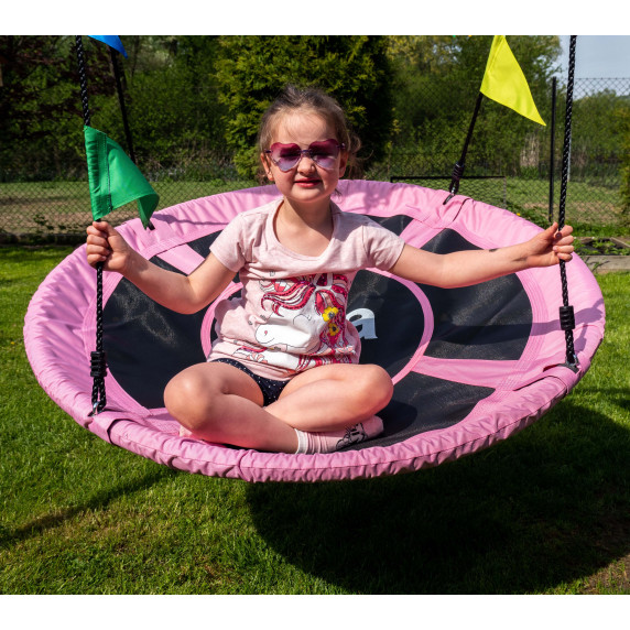 Fészekhinta zászlókkal  Aga MR1120 FLAG - P 120 cm - Rózsaszín