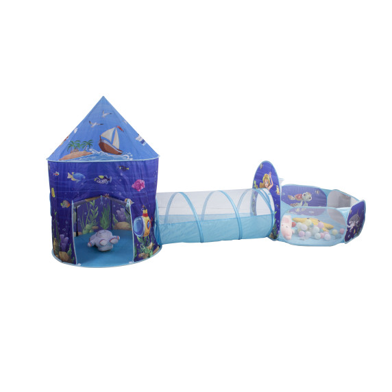 Cort de joacă pentru copii cu tunel - lumea marină - Aga4Kids MR7025