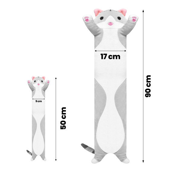 Plüss párna Cat Aga4Kids MR8152Grey 50 cm - szürke