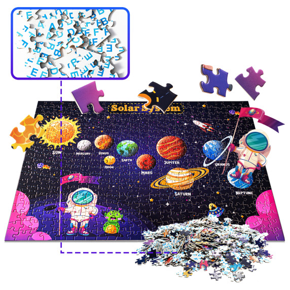  Puzzle pentru copii - Sistemul solar 500 piese - Aga4Kids