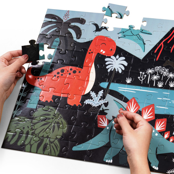 Játék világító puzzle Dinoszauruszok 100 darabos Aga4Kids MR1457