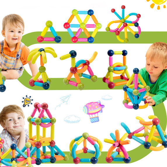 Mágneses építőjáték MR1422 készlet 33 db Aga4Kids 