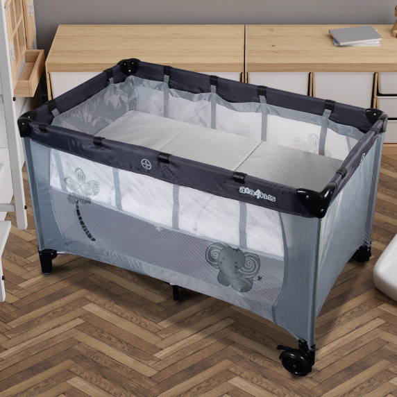 Saltea pliabila pentru copii - Aga4Kids MR4554 - gri cu buline 