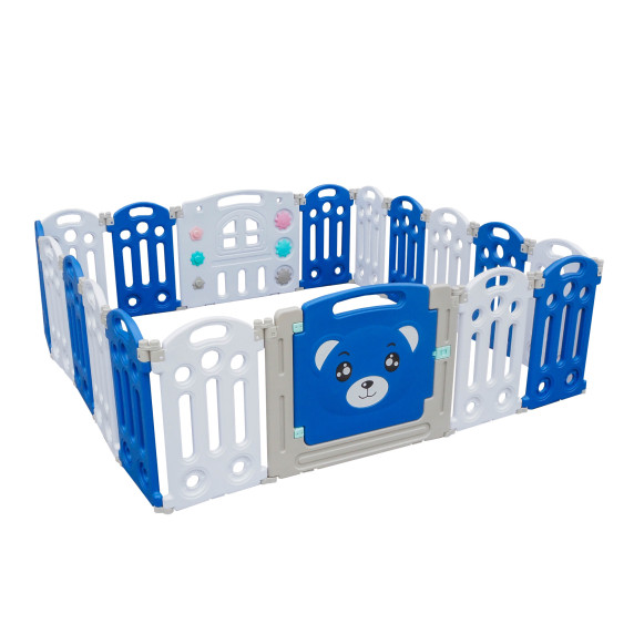 Tarc de joaca pentru copii  186 x 192 x 64 cm - Aga4Kids DS4102-BLU - Albastru