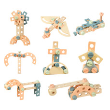 Set  de construcție din lemn 66 piese -  Aga4Kids DS5664 - 