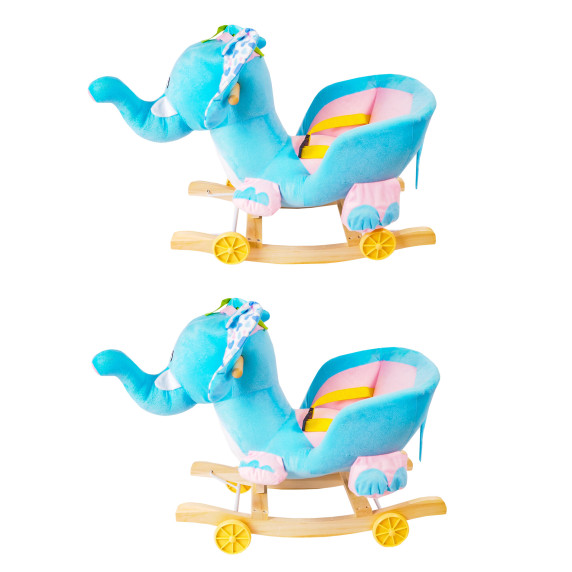 Balansoar pentru copii cu roți - Aga4Kids DS4601- Elefant albastru