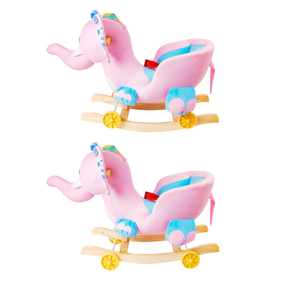 Balansoar pentru copii cu roți - Aga4Kids DS4606 - Elefant roz