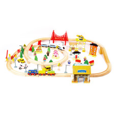 Șine de tren din lemn -  Aga4Kids DS5753 - din108 piese - 