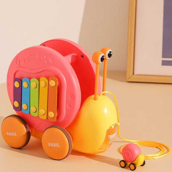 Melc de tras, cu xilofon - Aga4Kids DS5604-PINK – roz
