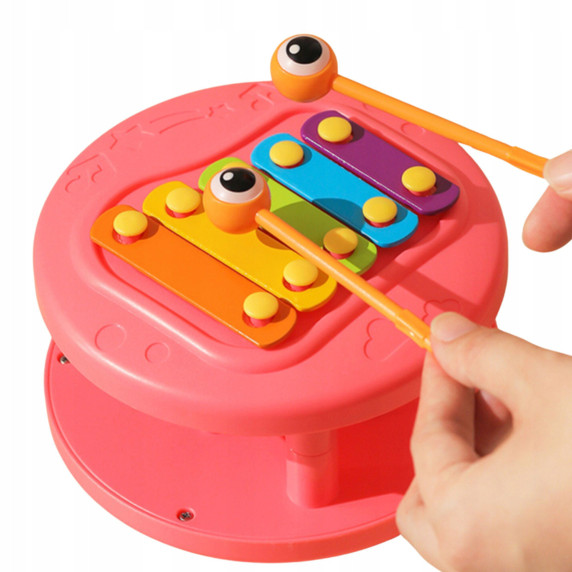 Melc de tras, cu xilofon - Aga4Kids DS5604-PINK – roz