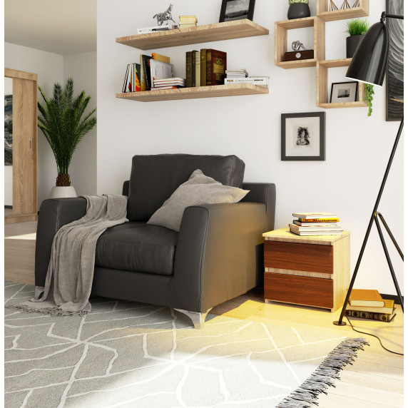 Nočný stolík s 2 zásuvkami 40 x 40 x 35 cm AKORD CL2 - dub sonoma/wenge