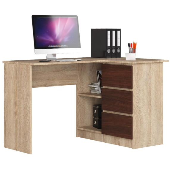 Sarok íróasztal jobbos 124,5x77x85 cm AKORD CLP - Tölgy sonoma/wenge