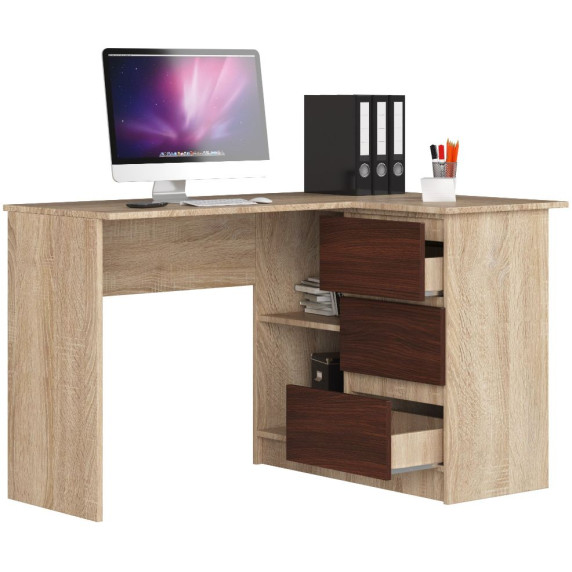 Sarok íróasztal jobbos 124,5x77x85 cm AKORD CLP - Tölgy sonoma/wenge