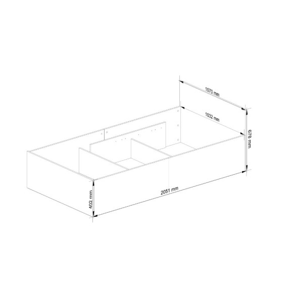 Pat cu suport pentru lenjerie și saltea - 100x200 - alb