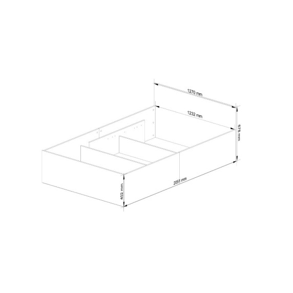 Pat cu suport pentru lenjerie și saltea - 120x200 - alb