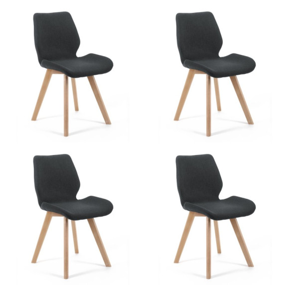 Set scaune - 4 bucăți - negru
